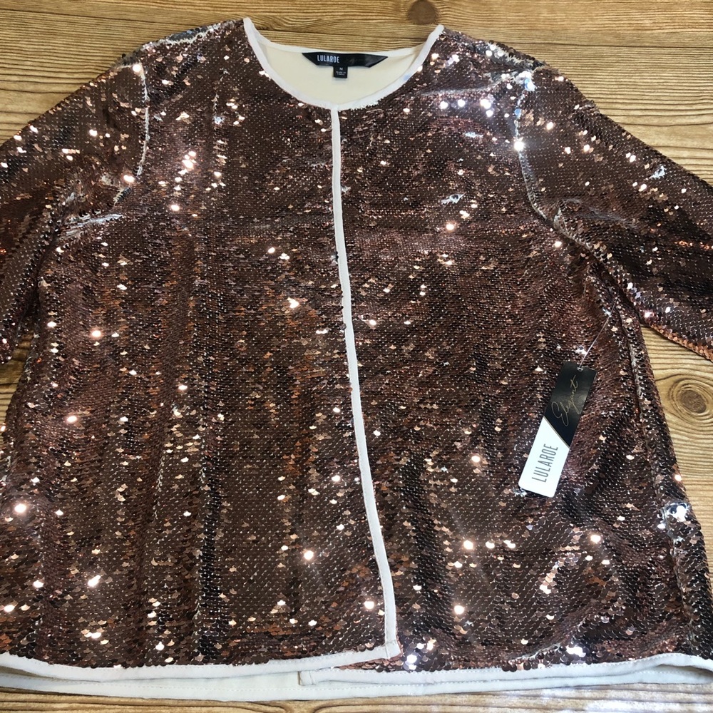 Medium Lula Roe Elegant Stella Bolero nwt bronze